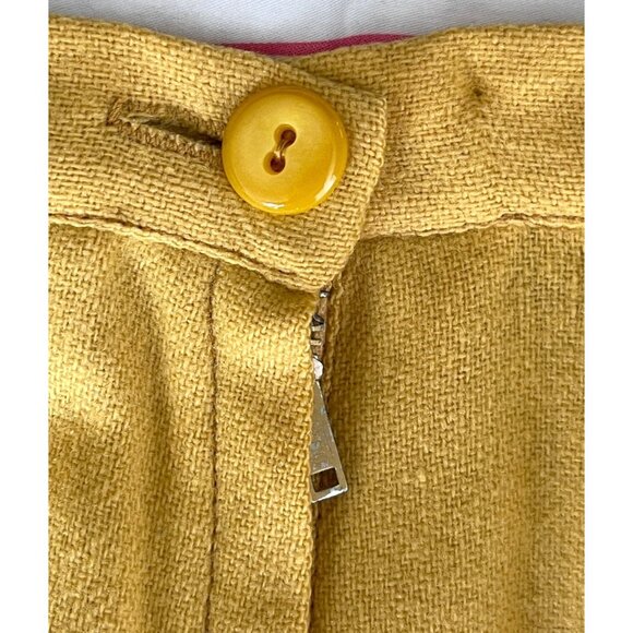 Vintage 50s Douglas Marc Wool Skirt Gold Pleated Skirt Size S - Picture 5 of 6